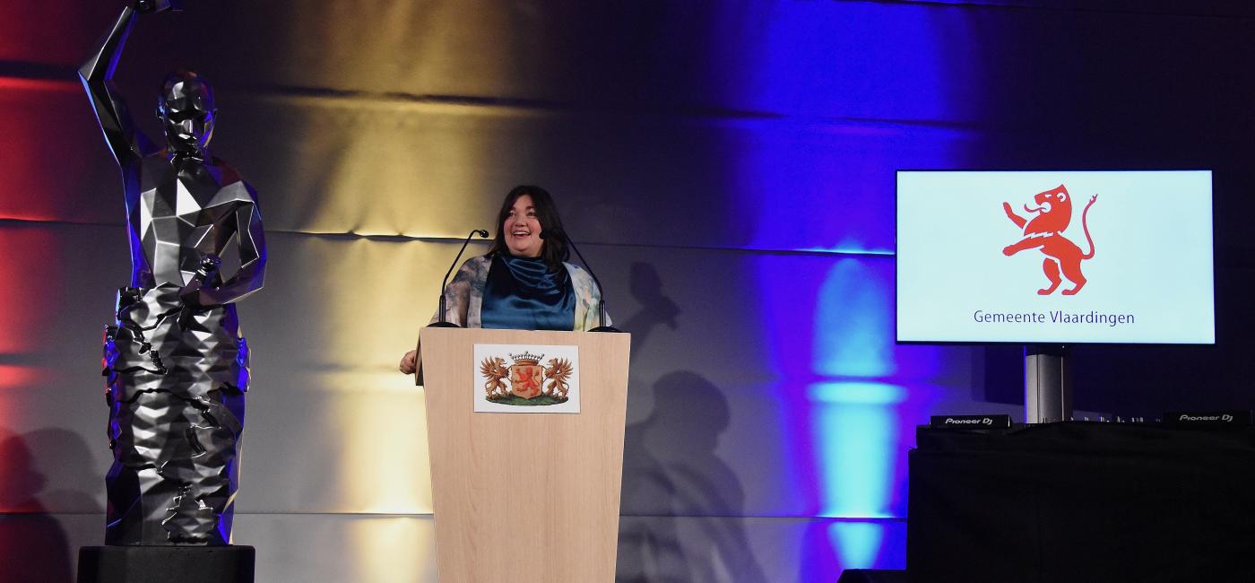 Wethouder Silos op Podium